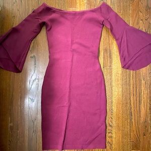 Rachel Roy burgundy off the shoulder dress